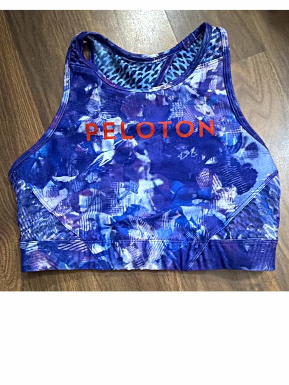 Peloton Purple Abstract Racerback Sports Bra